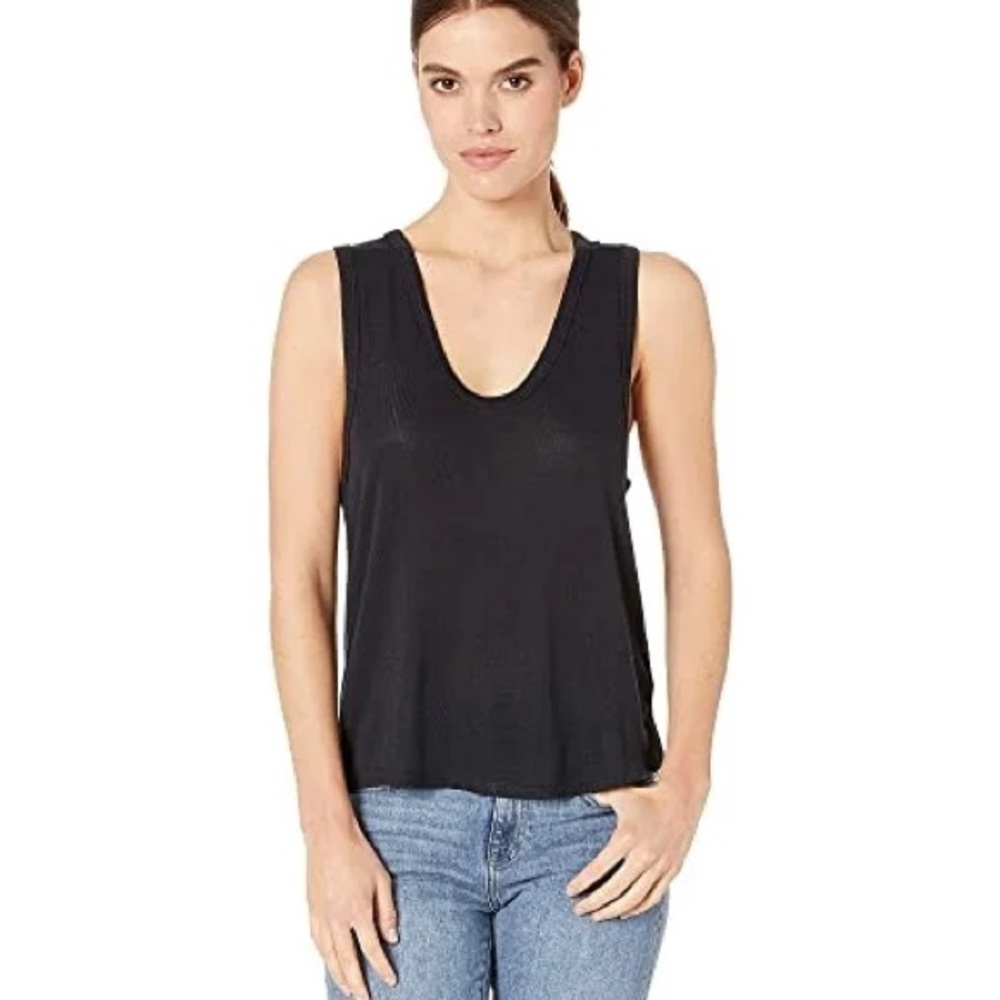 Free People Take the Plunge Black Tank Top